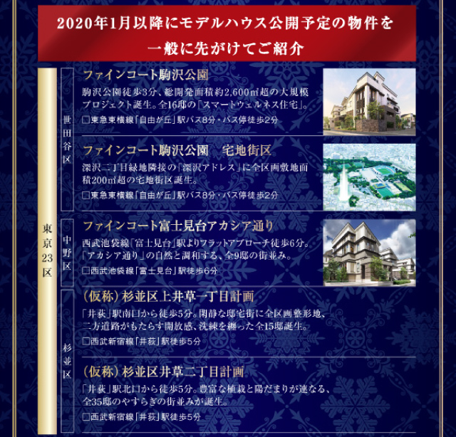 2020年1月以降にモデルハウス公開予定の物件を一般に先がけてご紹介