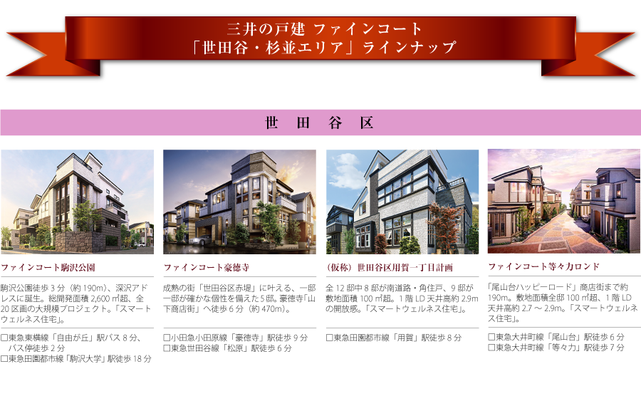 「三井の戸建 ファインコート」世田谷・杉並物件ご紹介