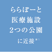 ららぽーと医療施設
２つの公園に近接