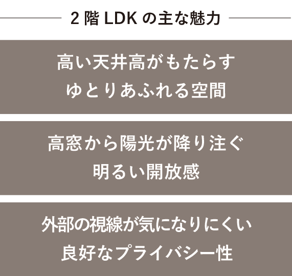 2階LDKの主な魅力