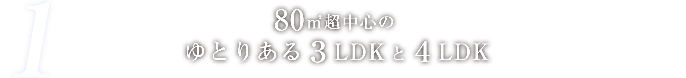 80㎡超中心のゆとりある３LDKと４LDK