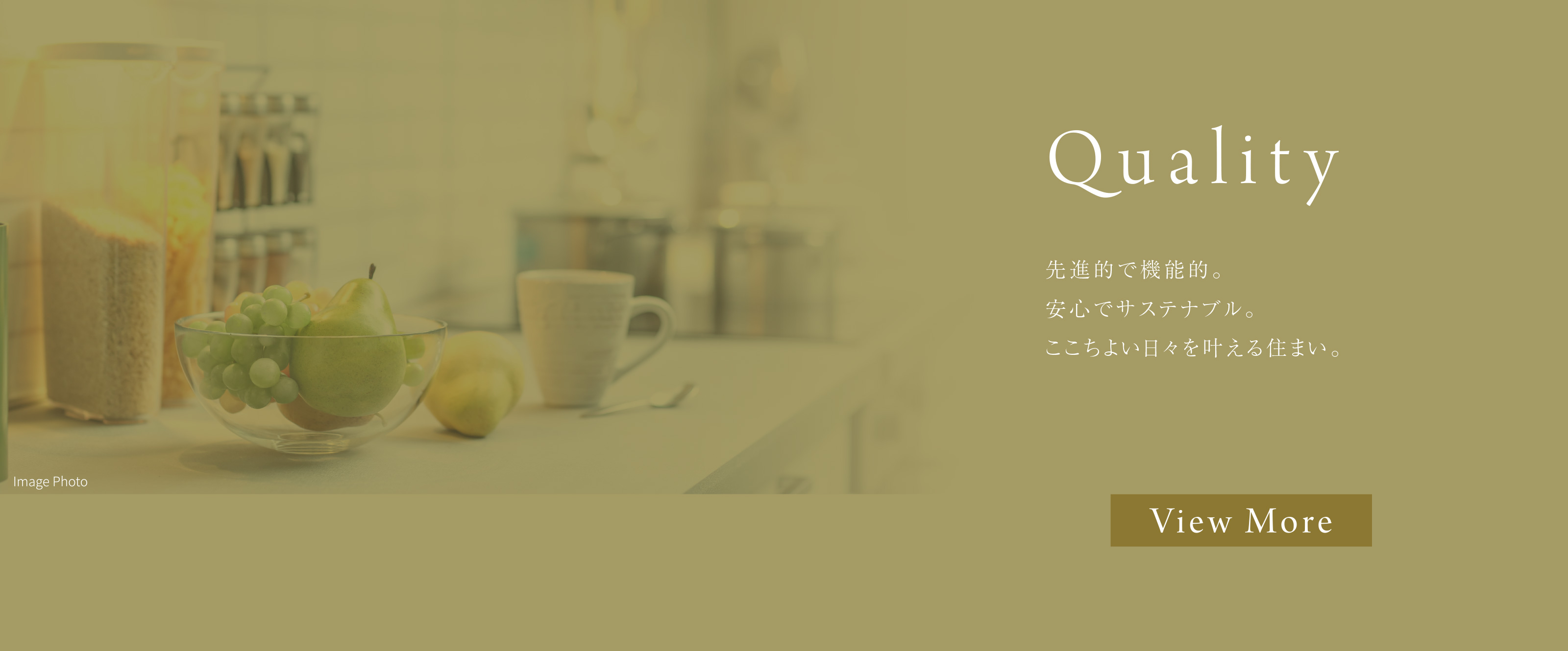 Quality
              先進的で機能的。安心でサステナブル。ここちよい日々を叶える住まい。
