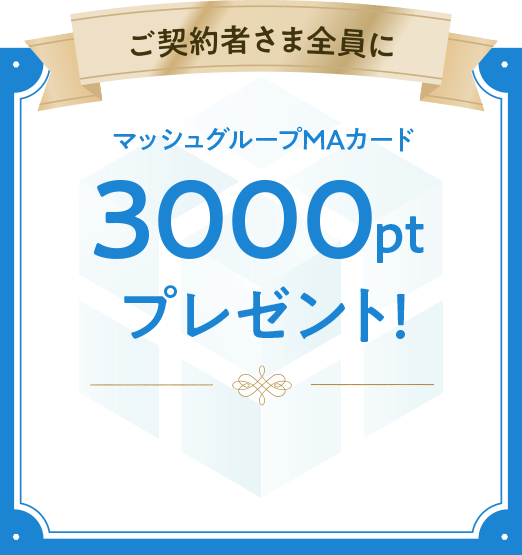 ご契約者さま全員に｜マッシュグループMAカード3000ptプレゼント！