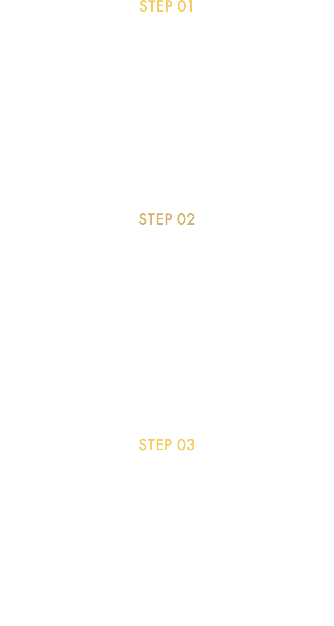 STEP01 物件エントリー｜STEP02 パスワード発行｜STEP03 限定情報の閲覧