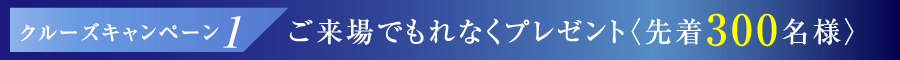 クルーズキャンペーン1 ご来場でもれなくプレゼント〈先着300名様〉
